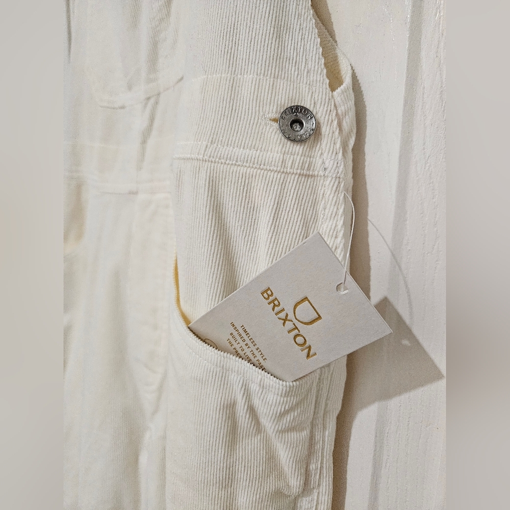 Brixton White Cord Costa Overalls Nwt - Picture 5 of 6